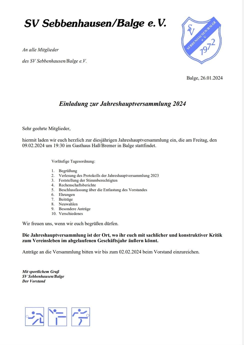 Einladung JHV 2024